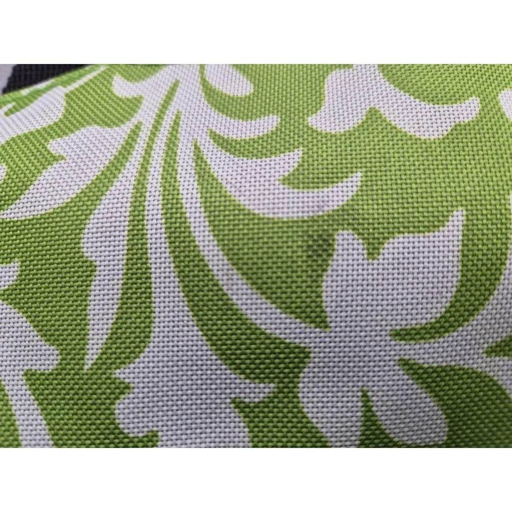 Nicole Miller Insulated Canvas Lunch Bag Green Damask Print Zippered Cooler Tote